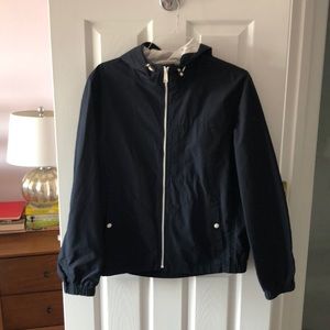 Jcrew nautical Mens Navy Raincoat w/ white details